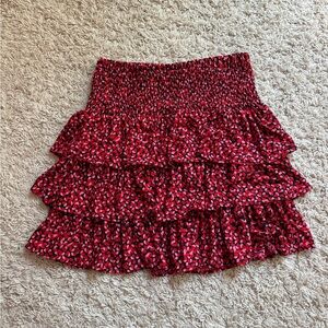 MICHAEL Michael Kors heart-print tiered ruffle mini skirt - XS